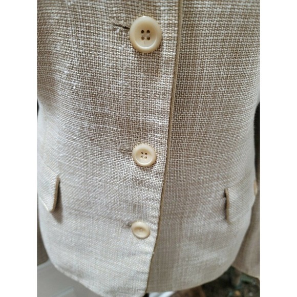 Pendleton Women's Beige Viscose Single Breasted Four Buttons Fitted Blazer 10 - Picture 2 of 11